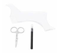Yinhing Ensemble D'Outils Professionnels de Mise en Forme de la Barbe pour Hommes, 3 Pièces, Ciseaux de Coupe de Barbe, Peigne, Stylo, Outils de Coiffure pour Usage Domestique,