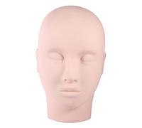 Yinhing Extensions de Cils de Maquillage en Silicone Améliorées, Tête D'entraînement de Mannequin, Modèle de Texture de Peau Réaliste pour la Formation Professionnelle de beauté 24 Cm