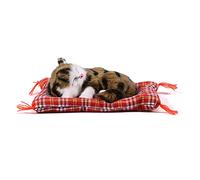 Yinhing Faux Chat dans Le Lit, Jouet Doux pour Enfants, Simulation de Chat Endormi, Poupée en Peluche Blanche pour la Décoration de la Maison, Coussin Aléatoire (Qui Fait la Sieste à imprimé