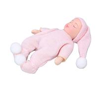Yinhing Figurine de Maison de Poupée en Porcelaine à échelle 12, Nouveau-né Miniature Mignon avec Membres Mobiles dans Un Pull, Accessoire Idéal pour Créer Soi-même