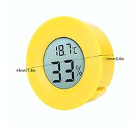 Yinhing Hygromètre Numérique LCD Circulaire intégré, Compteur de Température et d'humidité pour une Utilisation en Intérieur, Design Jaune élégant, Lectures Précises, Affichage Facile à Lire