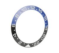 Yinhing Insert de Lunette en Céramique de 38 Mm pour Montres GMT, Base Bleue avec Caractères Blancs, Remplacement Facile pour Les Montres