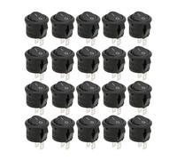 Yinhing Interrupteur à Bascule 12 Volts 12 Pièces Mm Waterpro KCD11 Petit Interrupteur Rond 2 Broches 2 Interrupteurs d'alimentation Latéraux Paquet de 20 Composants de Commande Industriels à Bascule