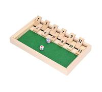 Yinhing Jeu de société de Dés Portable en Bois, 12 Numéros Amusants, Tuiles à Rabat pour Fête, Maison de thé KTV, Jeu de Boisson Idéal pour 12 Joueurs
