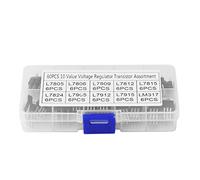 Yinhing Kit d'assortiment de Transistors L7805CV LM317T, 60 Pièces, 10 Valeurs, avec Boîte de Rangement, pour Projets électroniques et Amateurs de Bricolage
