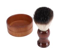 Yinhing Kit de Blaireau de Rasage de qualité Supérieure pour Hommes avec Bol, Manche en Bois Synthétique, Ensemble de Barbier de Voyage, Essentiel de Toilettage pour le Soin des Poils