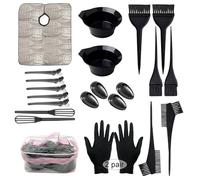 Yinhing Kit de Coloration de Cheveux, Ensemble D'outils de Teinture Professionnels avec 2 Bols, 4 Brosses, Peignes, 5 Clips, pour Salon de Coiffure, Bricolage, Mise en évidence du (PINK)