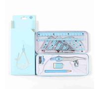 Yinhing Kit de Géométrie Mathématique 8 Pièces pour étudiants, Ensemble Complet Comprenant des Règles, des Crayons Rapporteurs, des Gommes, Idéal pour les Dessins et Projets Techniques (BLUE)