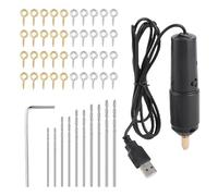 Yinhing Kit de Perceuse électrique USB, Ensemble de Perceuse à étau à Broche pour le Bricolage de Bijoux, Comprend 10 Forets de 0.8 à .2mm, Polyvalent pour l'argile à Bois et Plus (BLACK #-2)