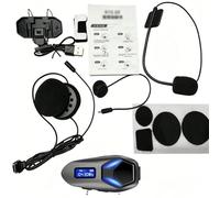 Yinhing Kit Oreillette Intercom pour Casque de Moto V6.0 | IP65 imperméabilisent le mode de musique partagé par FM de lumières de la construction 40H RVB en alliage de zinc pour les