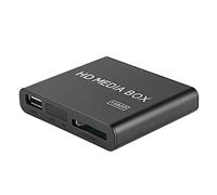 Yinhing Lecteur Multimédia Full HD Forte compatibilité Prend en Charge Le Décodage 1080P Disque Dur Mobile 13 USB avec Plusieurs Interfaces de Sortie Vidéo pour Les Films (Prise UE (220-240 V))