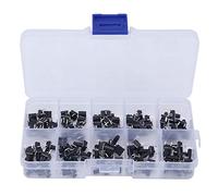 Yinhing Lot de 100 Boutons Poussoirs Micro-Tactiles, 10 Valeurs, 6 X 6 X 4,3, 13 Mm, Tactiles pour Appareils Ménagers, Produits Numériques, Boîte en Plastique Incluse