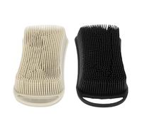 Yinhing Lot de 2 épurateurs de Bain en Silicone, Brosse Exfoliante Double Face avec Poils Longs et Courts pour Massage du Cuir Chevelu, Nettoyage du Corps, pour Douche, Peau Sensible,
