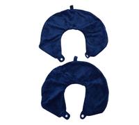 Yinhing Lot de 2 Housses de Coussin en Forme de U Bleu Marine avec Fermeture éclair Douce pour Le Cou, Les Voyages, Les Vols, Les Promenades en Voiture, en Polyester 31 X 33 Cm