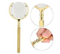 Yinhing Loupe à Main Lentille 8X Loupe Durable de Haute qualité pour la Lecture de la Réparation de Bijoux évaluation des Antiquités Bronze doré Argent 7,5 Pouces (GOLD)