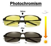 Yinhing Lunettes de Soleil Photochromiques avec UV400 Design Rétro élégant pour les Activités de Plein Air Conduite et Sport Légères et Montures Verres Polarisés pour une clarté Améliorée (YELLOW)