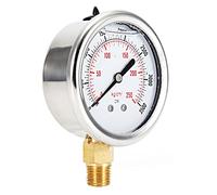 Yinhing Manomètre de Pression de Carburant Rempli de Liquide Hydraulique en Acier Inoxydable 0 3500 PSI pour Moteurs Turbocompressés et Mesure Précise des Gaz et Liquides dans les Applications