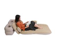 Yinhing Matelas de Lit Gonflable pour Camping, Voyage, Matelas en PVC floqué avec Oreillers, Utilisation Intérieure et Extérieure pour Voiture, Bateau, Maison (Beige)