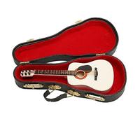 Yinhing Modèle de Guitare 5,1 Pouces Guitare Miniature en Bois Fabriquée à la Main avec des Détails Riches pour la Décoration d'étagère de Présentation de Table et la Vitrine d'armoire dans