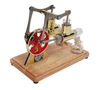 Yinhing Modèle de Moteur Stirling doré à Deux Cylindres, Modèle Physique Scientifique à des Fins éducatives, Kit d'assemblage DIY pour Expériences, Idéal pour Les Amateurs de Sciences et Les