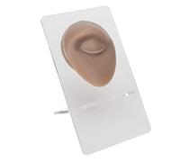 Yinhing Modèle d'oeil Unique en Silicone Souple, Simulation élastique Flexible, Présentoir de Bijoux Réutilisable, Modèle de Perçage Corporel avec Support en Acrylique, Idéal pour les (Peau foncée)