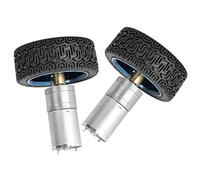 Yinhing Moteur à Engrenages 25GA370 DC, 2 Pièces, 6V, 280 Tr/min, avec Support de Montage et Roue de 65mm, pour Jouets Robotiques et Plus