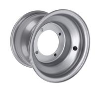 Yinhing Moyeu de Roue de 8 Pouces en Alliage d'aluminium Haute Résistance 18x9,50 pour Chariots de Kart, Finition Argentée, Conception à Quatre Trous avec Espacement des Trous de 110 Mm pour des (4