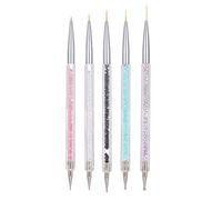 Yinhing Nail Art Liner Pen Set 5 Tailles, Dotting Pinceau | Brosses à ongles en alliage acrylique, tailles 5 à 13mm, pour vernis gel, points, lignes fines, utilisation en salon à