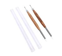 Yinhing Nail Sculpture Pen Tip Silicone Metal 2 Pcs (2 Pcs) | Manche en bois de rose, pointes en silicone et en acier de qualité alimentaire pour la sculpture 3D et les détails fins,