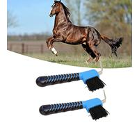 Yinhing Outil de Brosse de Sélection de Sabot de Cheval avec Crochet en Acier, Poignée en Caoutchouc Confortable pour un Soin Stable du Sabot 2 Pièces