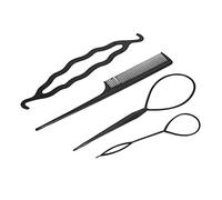 Yinhing Outils de Coiffure, Kit de Tressage de Cheveux Bricolage 4 en 1 avec 2 Cheveux Tirés, 1 Peigne et Outil de Torsion, pour un Usage Professionnel et Domestique