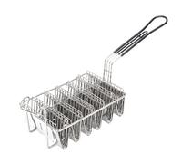 Yinhing Panier à Friteuse à Tacos avec Poignée en Caoutchouc, Support à Friteuse en Acier Inoxydable pour 6 Coquilles pour Cuire des Tacos Croustillants à la Maison et Savourer de Délicieux Repas en