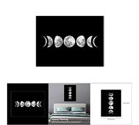 Yinhing Peinture Murale sans Bords de qualité Supérieure avec Phases de Lune, Décoration pour la Maison, le Bureau, Photo Haute Définition, 40 X 30 Cm, Idéale pour les Amis et la Famille (Noir 090-2)
