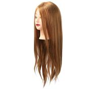 Yinhing Perruque 85% Vrais Cheveux avec Pince pour Formation en Salon | Base en silicone avec cheveux mélangés humains comprenant une pince de bureau idéale pour la coupe en salon, à l\'école et