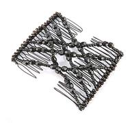 Yinhing Pince à Peigne à Cheveux, Double Peigne Extensible, Disque à Cheveux pour Types de, épingle à en Plastique, Design à la Mode, Disponible en 4 Couleurs (BLACK)