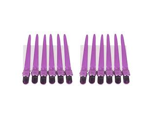 Yinhing Pinces à Cheveux de Haute qualité, 12 Pièces, épingles de Section en Acier pour Salon de Coiffure, Maintien Polyvalent et sécurisé des Cheveux (Rouge rosé)