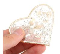 Yinhing Plaque D'art D'ongle en Cristal, Présentoir de Pointes D'ongles, Tableau D'entraînement, Outil de Manucure, Bords Plaqués or, Léger et Portable pour la Maison, Salon de Manucure, (1#amour)