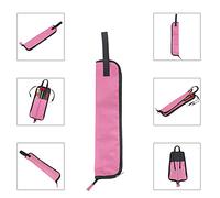 Yinhing Porte-Bâton de Tambour pour Ensemble de Tambour, Sac de Bâton de avec Crochets en Métal, Sac de Bâton de Portable, de Pilon pour Batteurs, Débutants en Groupe, Concert (Pink)