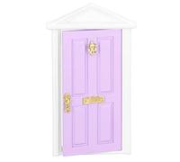 Yinhing Porte de Fée Miniature pour 12 Maisons de Poupée, Petite Porte de Fée en Bois avec Bords aux Couleurs Vives, Modèle de Meubles de Maison de Poupée en Bois de Bouleau Exquis (Violet Clair)