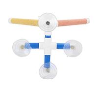 Yinhing Poteau de Douche pour Perroquets avec Quatre Ventouses Résistantes, Revêtement givré, Perchoir pour Bain d'oiseaux, Installation Facile et Ajustement sécurisé pour l'entretien des Plumes