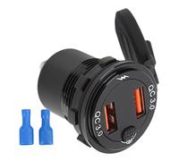 Yinhing Prise USB de Voiture Charge Rapide avec Voltmètre à Affichage Numérique Rouge pour Véhicules DC 12 V 24 V comme Les Bateaux, Motos et Camions, Dispositif d'alimentation Essentiel pour Les