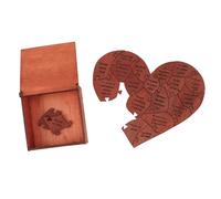 Yinhing Puzzle Coeur en Bois Puzzles Coeur d'amour Romantique avec Messages Saint Valentin Mariages Anniversaires Construction en Bois de Bouleau avec Boîte de Rangement