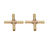 Yinhing Raccords de Jonction de Tuyau à 4 Voies en Laiton de qualité Supérieure, Connecteurs Barbelés pour Pétrole, Gaz et Carburant, Compatibles avec des Tuyaux de 6/8/10/12 Mm pour des Transferts