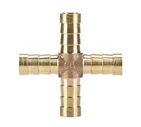 Yinhing Raccords de Jonction de Tuyau à 4 Voies en Laiton de qualité Supérieure, Connecteurs Barbelés pour Pétrole, Gaz et Carburant, Compatibles avec des Tuyaux de 6/8/10/12 Mm pour des Transferts