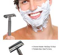 Yinhing Rasoir à Barbe Professionnel Traditionnel de qualité Supérieure à Long Manche pour Homme, Outil de Rasage Lisse, Sec et Humide, Idéal pour Papa, Mari, Noir, 108 Mm