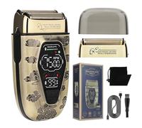 Yinhing Rasoir électrique 615 pour Hommes, Tête de Lame Alternative à Double Filet, 3 Réglages de Vitesse, Corps Entièrement en Métal, écran D'alimentation LCD, Têtes Remplaçables, avec