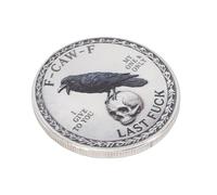 Yinhing Raven Challenge Double Face Métal Nouveauté Collection Commémoratif | Objet de collection en métal double face en forme de corbeau avec boîte de rangement, idéal pour une exposition sur