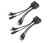 Yinhing Répartiteur POE 2 Paires, Adaptateur d'alimentation sur Ethernet 12V, IEEE 802.3af, Compatible pour Caméras et équipements de Surveillance