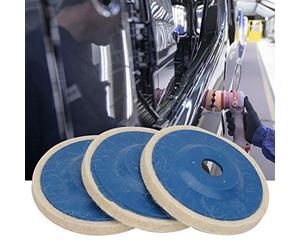 Yinhing Roues de Polissage en Laine Coudées de 4 Pouces, Disques en Feutre de Haute qualité pour une Utilisation de Polissage Polyvalente avec 100 Meuleuses d'angle, Paquet de 3