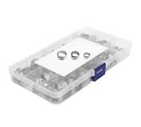 Yinhing Rustark Kamtop Si 100PCS Kit d'assortiment de Colliers de Serrage à une Oreille en Acier Inoxydable pour Colliers de Serrage en Continu à Sertir Automobile 10 Tailles pour Diverses
